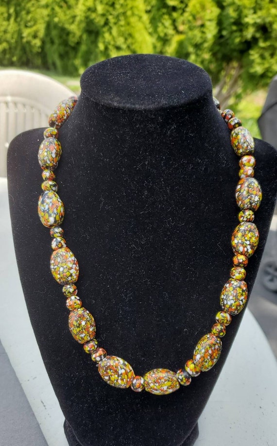 RARE Murano Millefiori Glass Beads Necklace … Gem