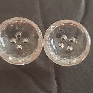Vintage Clear Vetro BUTTONS set di 2