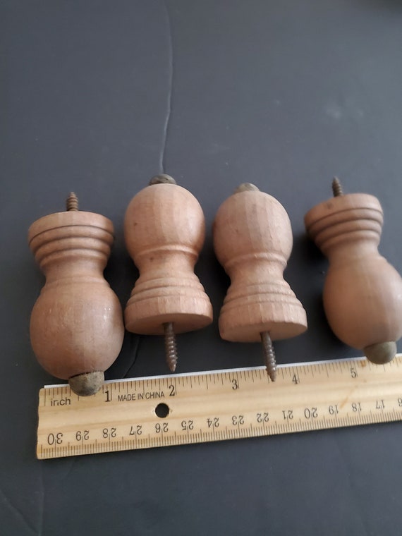 Antique Hand Carved Wooden Knob Bed Furniture Ornaments Set of Etsy