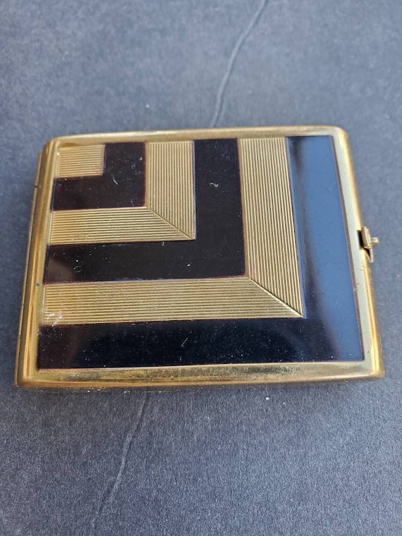 Vintage Valaze Art DECO Powder Compact Gold-Filled Bl… - Gem