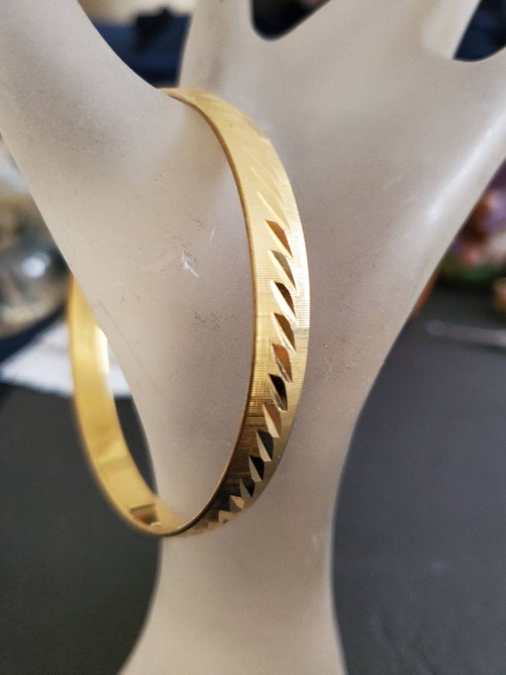 Vintage Monet Bracelet gold Platted Bangle - image 1