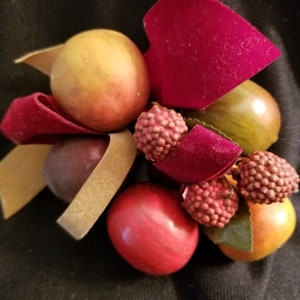vintage Christmas spun cotton, paper mach&#39;e  FRUIT 1950&#39;s USSR
