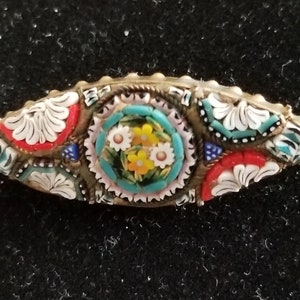 Broche / pin de mosaico antiguo hecho en Italia