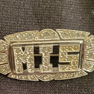 Vintage Marcasite brooch  1920s MIS art deco