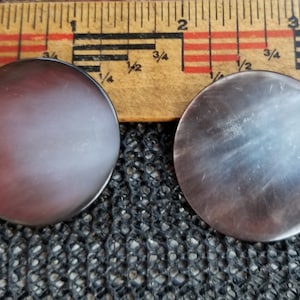 Vintage Black Mother of pearl BUTTONS  HUGE buttons set of 2