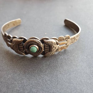J.W. Zuni ターコイズ　シルバーブレス　ビンテージ インディアンジュエリー アメリカ ズニ族 スターリングシルバー