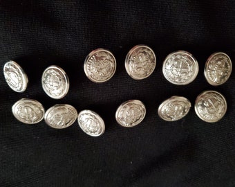 boutons de plaque d'argent BUTTONS vintage de 12