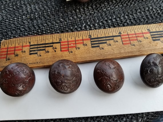 ANTIQUE LEATHER BUTTONS buttons set of 10