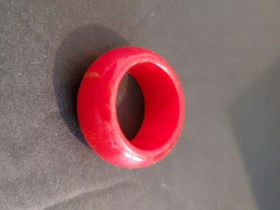 Vintage  1930s Bakelite Red  ring - image 2