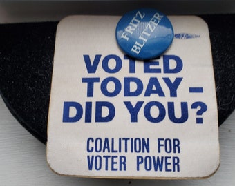 vintage Fritz Blitzer Voted Today Did You  Pin / Button