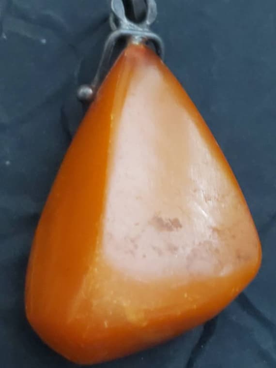 Antique Russian Amber Pendant marked  7.1 g - image 2