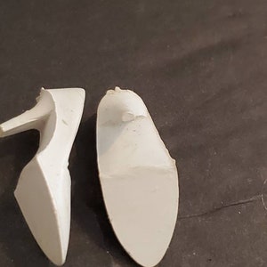 Vintage Barbie Doll Closed Toe Shoes White 1960&#39;s