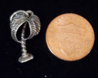 Vintage Palm Tree CHARM Sterling silver