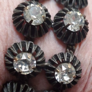 Early signed Hobe Bracelet with Clear Rhinestones