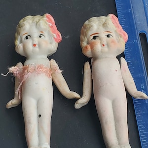 Vintage Japan Porzellan Puppe Handgemaltes Paar