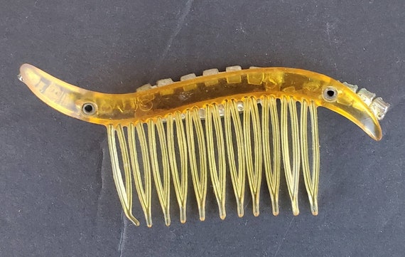 Vintage Hair comb unsigned 1950's Rhinestones - image 2