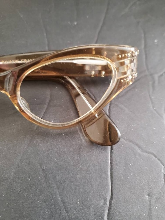 Vintage Cat Eyeglasses Frames Modernist deco Fran… - image 3