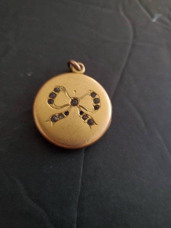 Antique Victorian F & B PAT Locket Gold filled wit