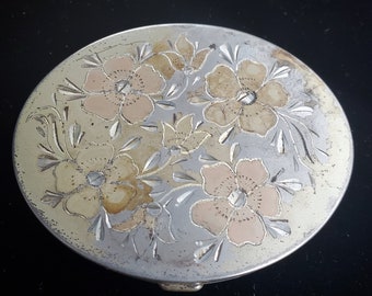 Vintage Sterling Silver Cake Powder Compact
