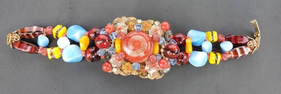 Vintage De MARIO Beaded Bracelet signed - image 2