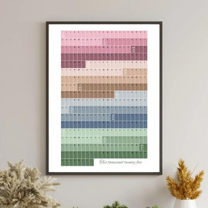 2025 Wall Calendar Poster – Full Year at a Glance, 24x36 Vertical Ombre Design with Bold Weekends
