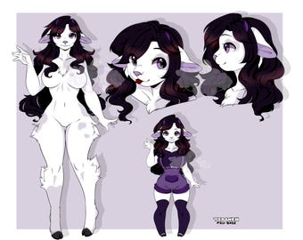 Goat Adopt –  Anthro Character Design | Furry Adoptable Ref Sheet  | Fursona Oc Adopt