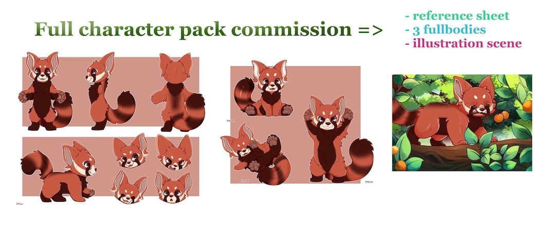 Custom Character Design Commission | Full Ref Sheet + 3 Fullbodies ...