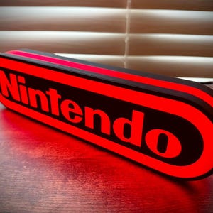 Large Nintendo Lit LED Sign | Nintendo | Wall Decor | NES | Retro | video game | Gift for Him | Mancave | computer|  light up signs
