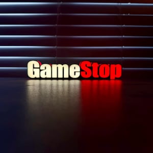Game Stop Lit LED Sign | Nintendo | Wall Decor | NES | Retro | video game | Gift for Him | Mancave | computer|  light up signs | store