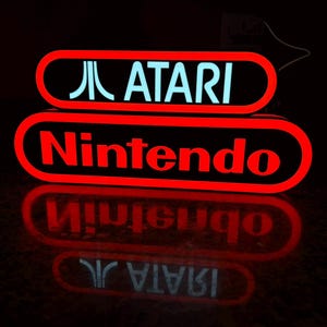 Huge Nintendo Lit LED Sign | Nintendo | Wall Decor | NES | Retro | video game | Gift for Him | Mancave | computer|  light up signs