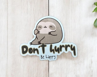 Cute Sloth Glossy Waterproof Sticker, Laptop Decal