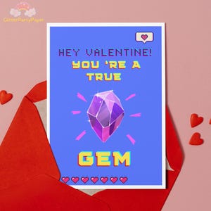 Tarjeta de San Valentín para videojuegos, imprimible y editable con Canva, tarjeta perfecta para el día de San Valentín para un novio o esposo gamer, tarjeta inspirada en videojuegos