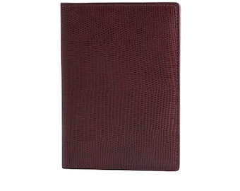 Lizard Embossed Calfskin Passport Holder | Slim Travel Wallet, Card Slots
