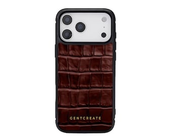 iPhone-hoesje van krokodillenleer, luxe telefoonhoes