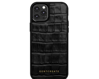 Embossed Crocodile Leather iPhone Case: Handmade