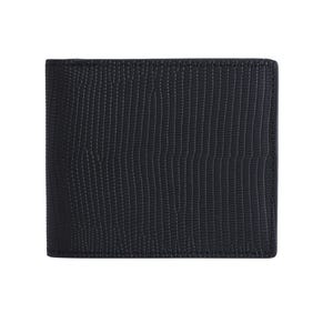Cartera plegable de lujo hecha a mano en piel de lagarto negra para él y para ella, cartera de piel de becerro de lujo de Gentcreate, cartera burdeos con lagarto en relieve