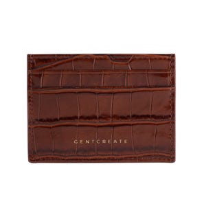Crocodile Embossed Leather Cardholder: Slim RFID Wallet