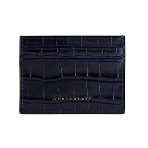 Crocodile Embossed Leather Cardholder: Slim RFID Wallet