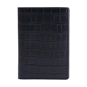 Black Crocodile Passport Cover, Luxury Embossed Crocodile Leather Passport Cover, Leather Passport Wallet for Him and Her By GENTCREATE