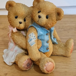 Cherished Teddies Seth and Sarabeth We&#39;re Beary Good Pals Vintage 1990s Collectible Figurines 1995