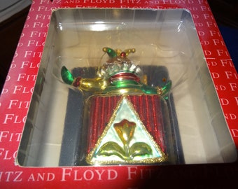 Fitz And Floyd Glass Clown New-In Original Box