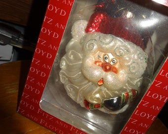 Fitz and Floyd Santa Face Ornament-New In Box