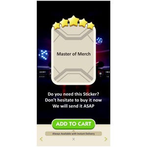 Master of Merch / Monopoly_Go_5_Estrellas_Sticker / ENTREGA INMEDIATA