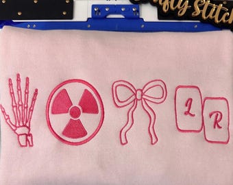 Sweat-shirt brodé avec emblème de radiologie | Cadeau Rad Tech