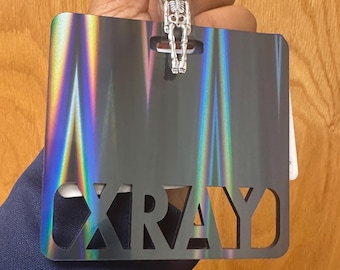 Badge acrylique XRAY Copains | Insigne scintillant| Badge radiographique| Bobine de badge personnalisée