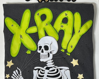 Chemise graphique à ballons squelettes radiographiques | Technologie rayons X| Rad Tech