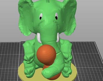 Elephant Piggy Bank STL and 3MF file