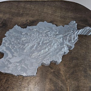 アフガニスタンの地形図 STL ファイル