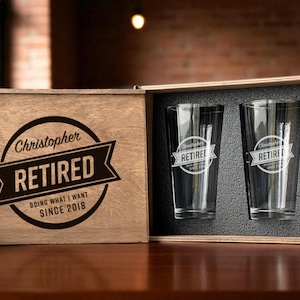 Retirement Gift Idea for Coworker or Boss Funny Pint Glass Not My Job Design Custom Engraved Beer Cup with Gift Box Personalized Glass