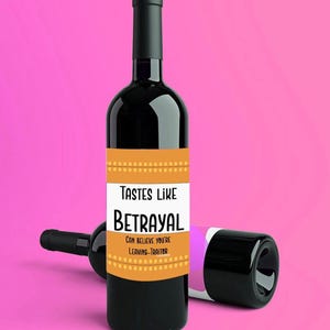 Personalised Wine Label Vinyl Sticker Funny Novelty Gift Birthday Anniversary